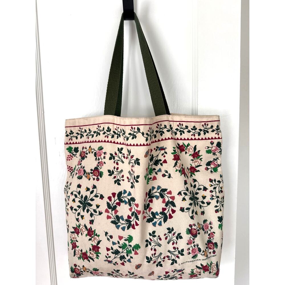 Smithsonian Institution Floral Print Cotton Tote Bag